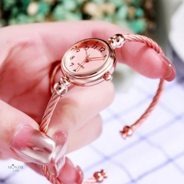 Montre rétro en acier, style classique pour femme