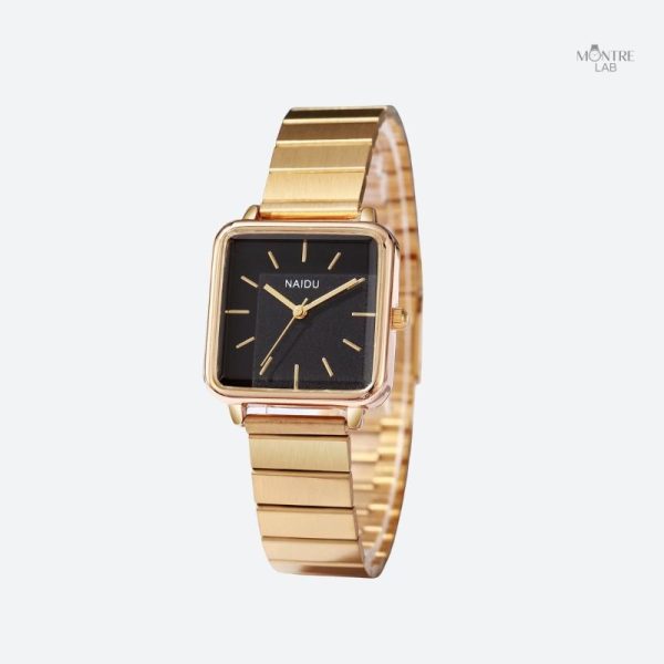 Montre rétro femme avec cadran carré élégant
