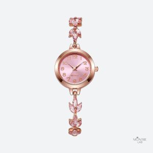 Montre Femme Élégante Ronde avec Strass