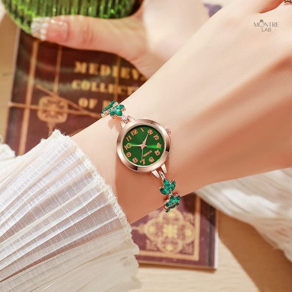 Accessoire de Mode : Montre Ronde Femme Strass