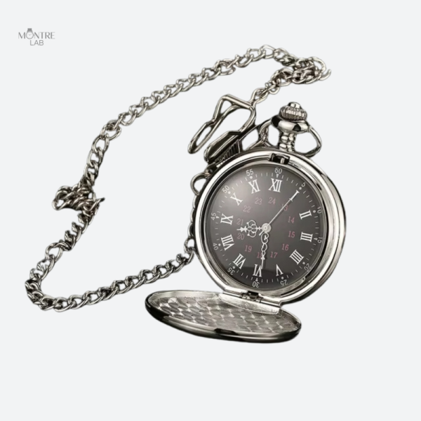 Montre à gousset femme cadran noir élégant