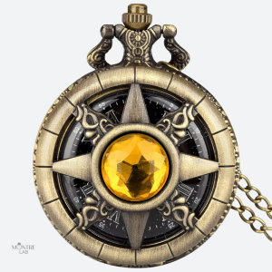 Montre à gousset avec pierre décorative pour femme