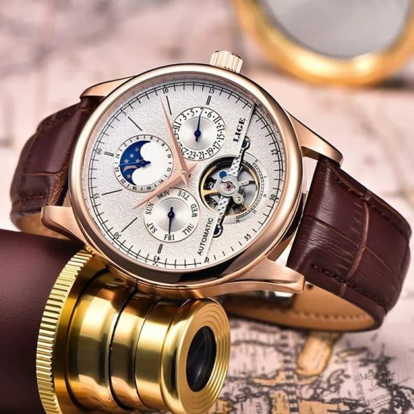 Montre automatique homme avec complications horlogères avancées