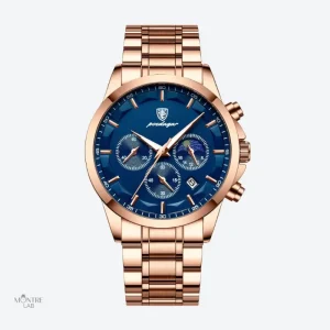 Chronographe élégant pour homme avec bracelet en acier
