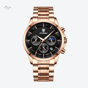Accessoire masculin : montre chronographe avec bracelet robuste