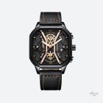 Montre homme cuir carré chronographe
