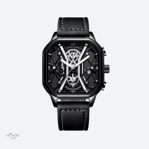 Montre cuir chronographe pour homme au design élégant