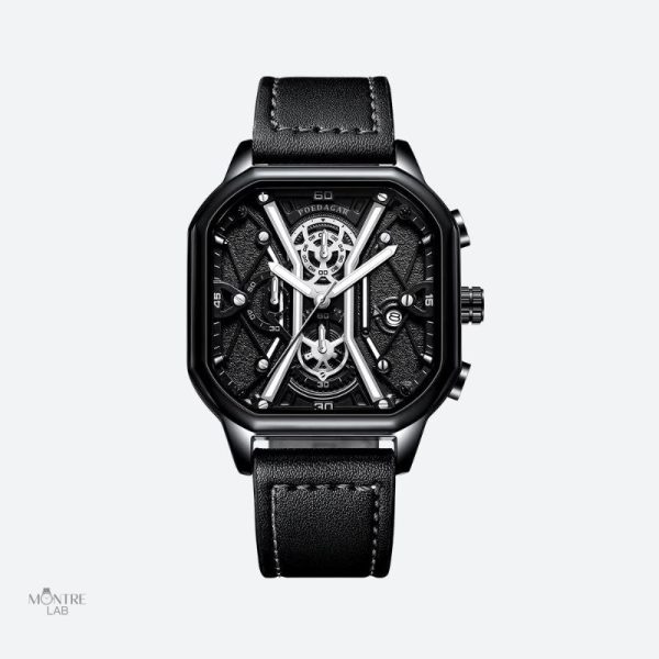 Montre cuir chronographe pour homme au design élégant