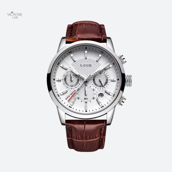 Montre homme cuir chronographe étanche style militaire