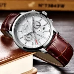 Montre en cuir homme, design militaire et étanche