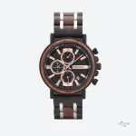 Montre Chronographe Homme en Bois et Acier