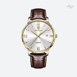 Montre homme cuir étanche quartz élégante et moderne
