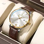 Accessoire masculin en cuir, montre résistante à l'eau