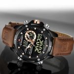 Modèle de montre homme avec affichage numérique et chronographe