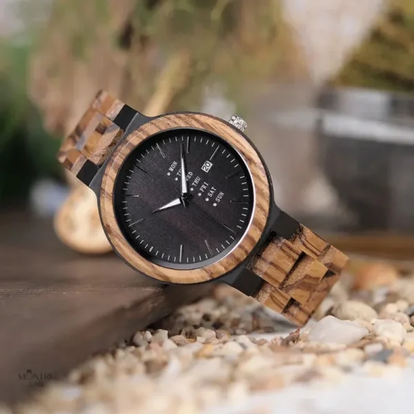 Accessoire tendance : Montre Bois Homme multifonction
