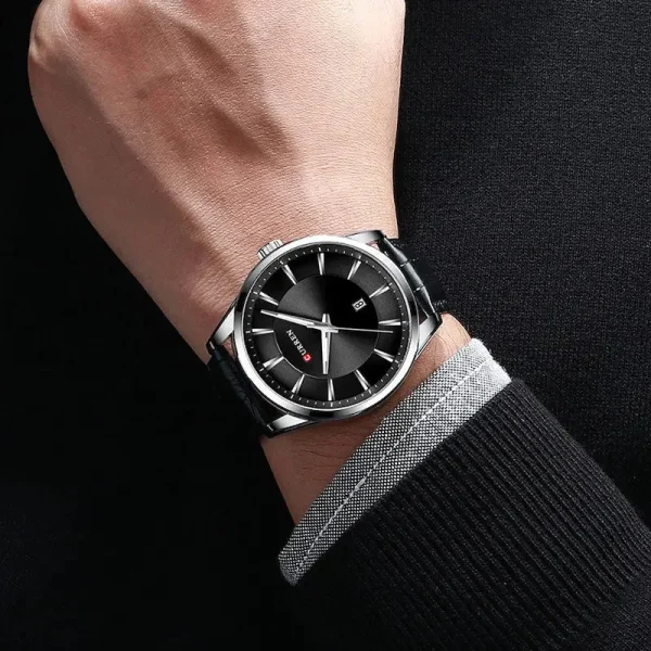 Accessoire masculin : montre quartz en cuir chic pour toutes occasions