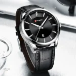 Montre élégante en cuir pour homme, design sophistiqué et moderne