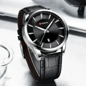 Montre élégante en cuir pour homme, design sophistiqué et moderne