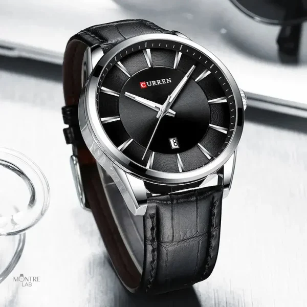 Montre élégante en cuir pour homme, design sophistiqué et moderne