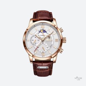 Montre en cuir pour homme, design moderne et étanche