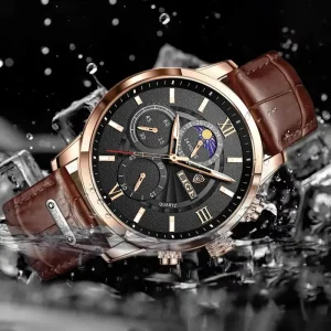 Montre homme en cuir, élégance et étanchéité réunies