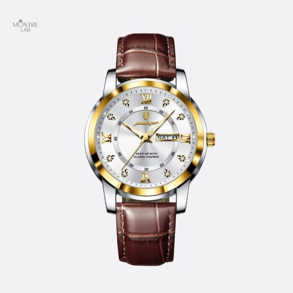 Accessoire de mode masculin, montre quartz raffinée
