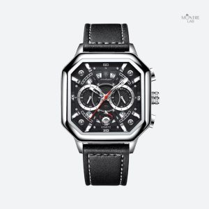 Montre en cuir homme, design sportif, étanchéité