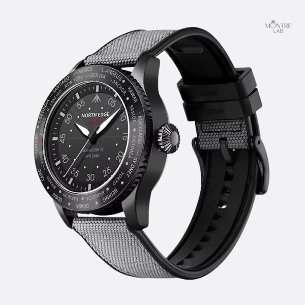 Montre aviateur solaire avec cadran de 43 mm