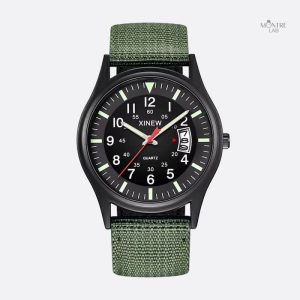 Montre Homme Vintage Militaire Quartz 41mm Bracelet Nylon