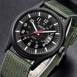Montre homme style militaire, bracelet en nylon résistant