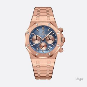 Montre Luxe Chronographe Homme, cadran texturé élégant