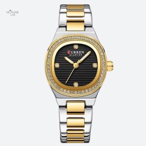Montre bicolore pour femme, style raffiné et moderne