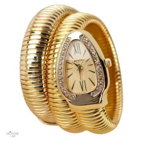 Montre élégante femme avec bracelet serpent