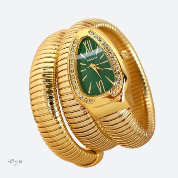 Accessoire mode : montre élégante au bracelet serpent