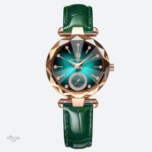 Montre luxe femme avec diamant facetté