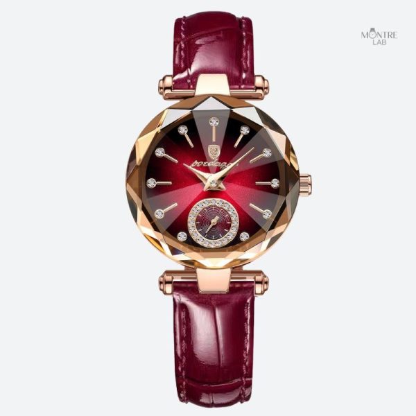 Montre élégante avec design facetté