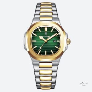 Montre luxe femme bicolore en métal élégant