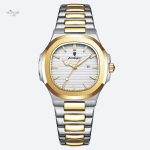Accessoire de luxe pour femme, montre bicolore