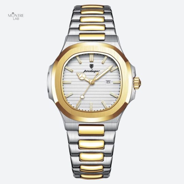 Accessoire de luxe pour femme, montre bicolore