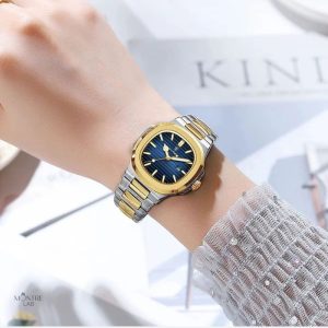 Montre bicolore pour femme, design sophistiqué