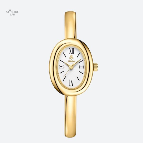 Accessoire de mode : montre dorée pour femme
