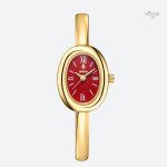 Montre femme luxe, design ovale et sophistiqué