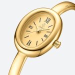 Montre pour femme, finition dorée et silhouette élégante