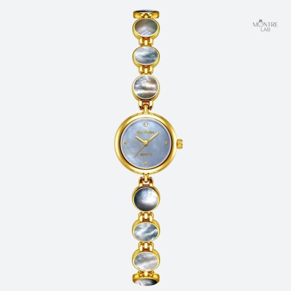 Montre luxe femme ronde étanche, élégance intemporelle