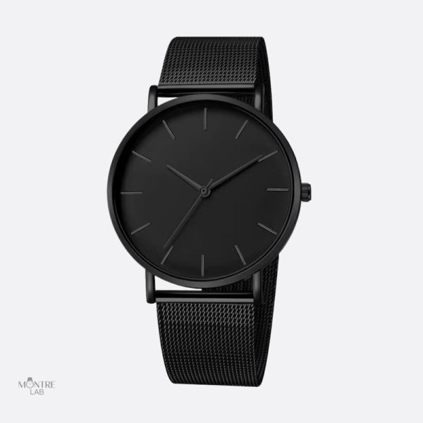 Montre Luxe Homme Noire Minimaliste élégante et moderne
