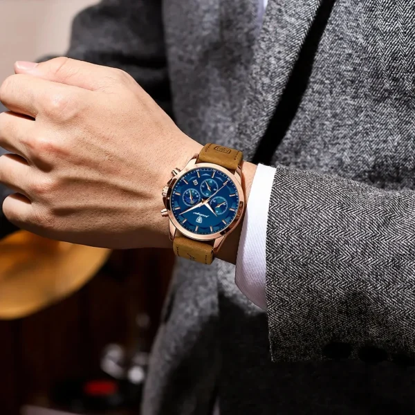 Style décontracté, montre chronographe pour homme