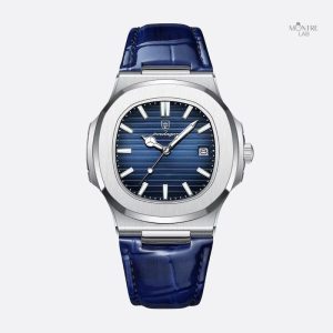Montre Luxe Homme Style Nautilus avec Bracelet en Cuir