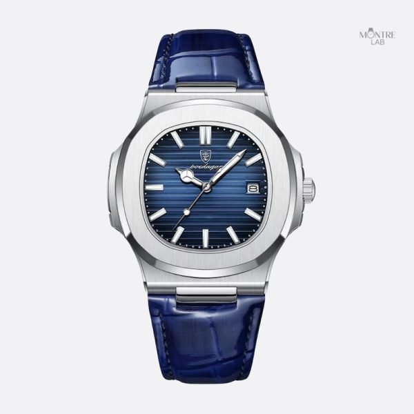 montre-luxe-homme-style-nautilus-1 Montre Luxe Homme Style Nautilus avec Bracelet en Cuir