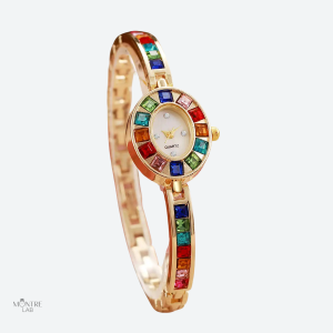 Montre Éclat Femme en Quartz avec Bijoux Colorés