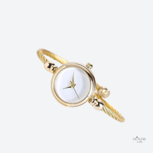 Montre Luxe Quartz Femme Bracelet Jonc Torsadé